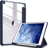 Fintie Hoes voor iPad 10.2 inch 9e Generatie 2021/8e Gen 2020 /7e Gen 2019 - [Ingebouwde Penhouder] Schokbestendige Cover met Transparant Harde Schaal Terug Beschermhoes voor iPad 10.2 (Marineblauw)