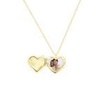 Lucardi Dames Ketting met hanger hart medaillon - Echt Zilver - Ketting - Cadeau - 5 cm - Goudkleurig