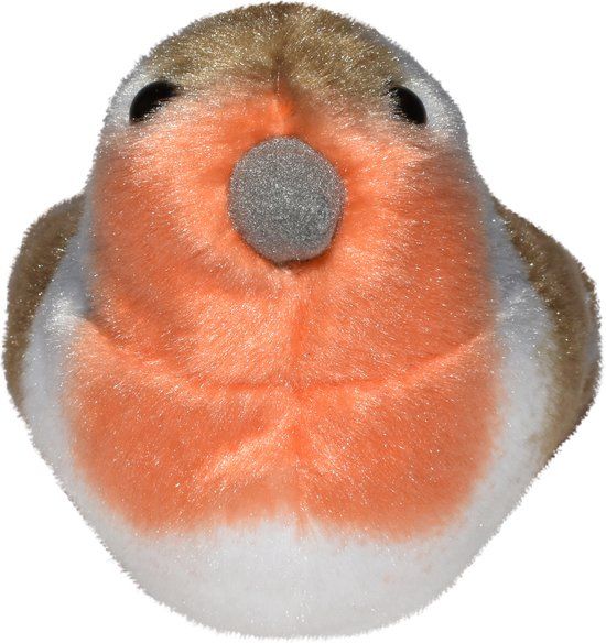 Wild Republic Vogel met geluid roodborstje - Lichtbruin - Pluche - 14 cm