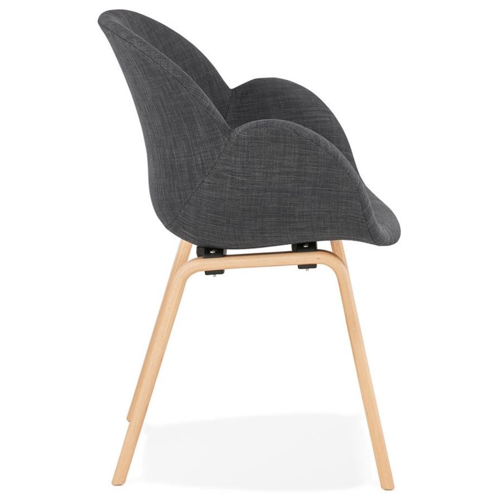 Alterego Design stoel met armleuningen SAMY van grijze stof Scandinavische stijl