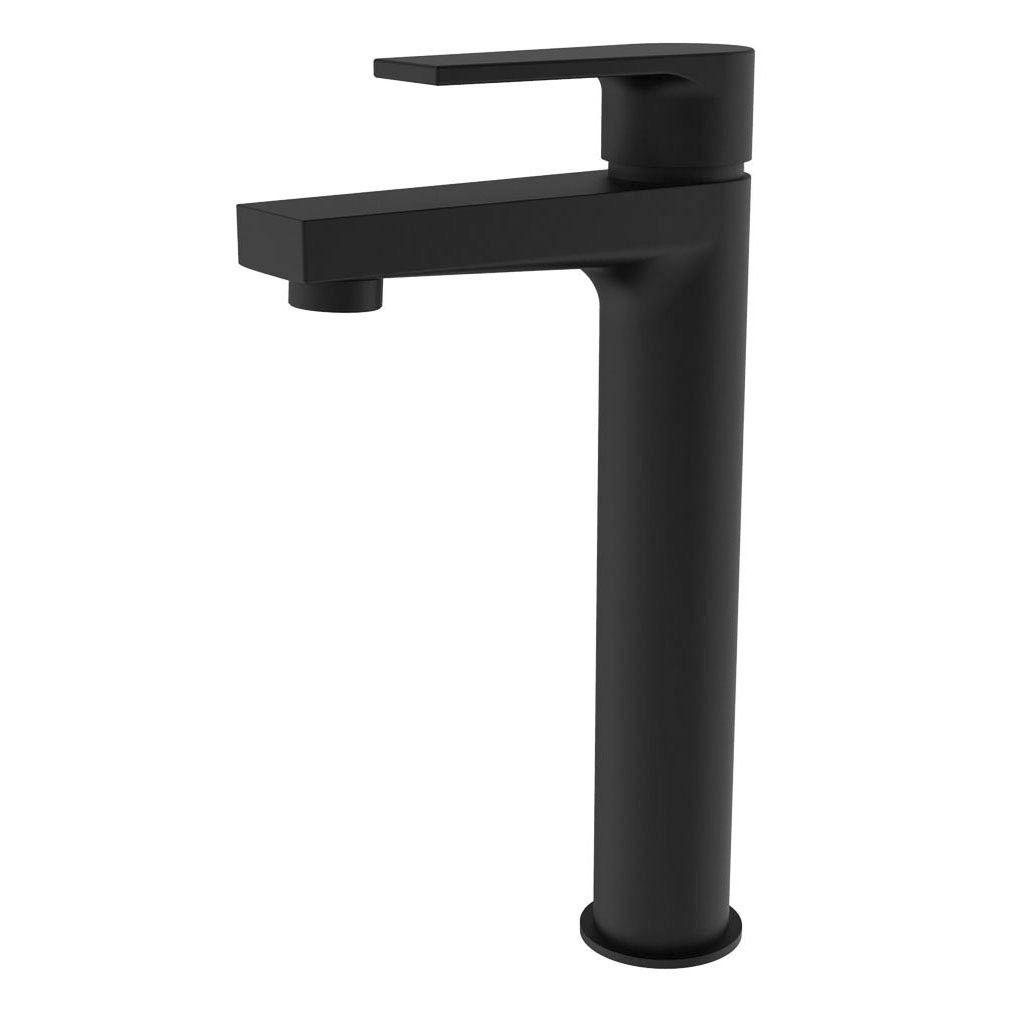 Creavit Verhoogde Wastafelkraan Mat Zwart - RVS - 8698531149965