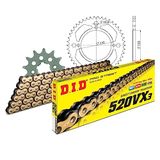 Kettingset DID Kettingset staal 520VX3 / 114 eindeloos voor Yamaha XV Virago S 125 cc bj. 1997-1999
