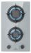 Gazfornuis, 2 brûleurs, 30 cm, gris, avec dispositifs de sécurité, 4,2 kW
