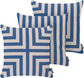Beliani APIOS - Set van 3 tuinkussens - Blauw/Beige - 45 x 45 cm - Olefine