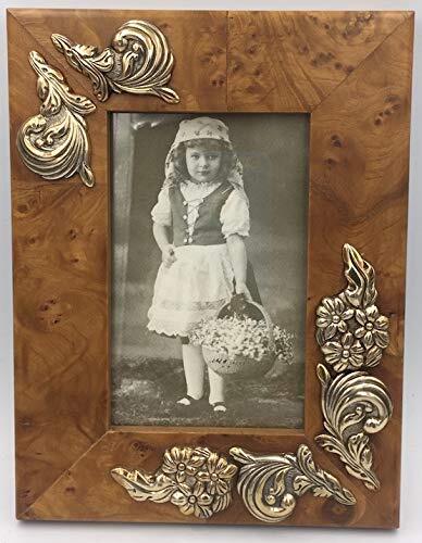 De Santis Frame wortelhout en zilver, fotoformaat 10,15 cm, rand 4 cm, totale grootte lijst 16 x 21 cm