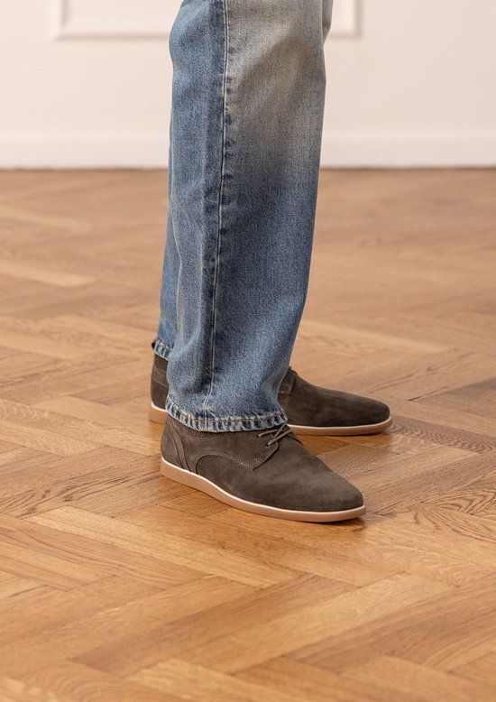 No Stress Heren Groene suède veterschoenen Maat 45