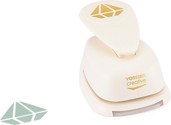 Vaessen Creative Figuurpons Diamant Ø5cm - Knutselpapier, Scrapbookpapier, Decoupagepapier - Wit Goud