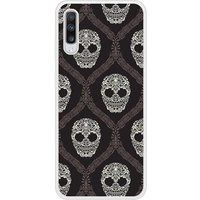 Samsung Galaxy A70 Floral skull Verstevigd hoesje met sublimatie bedrukking