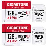 GIGASTONE 128GB 2-pack micro SD geheugenkaart, Camera Plus, SDXC UHS-I A1 U3 V30