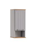 Schildmeyer Jelda 154165 Hangkast, platinagrijs/eiken decoratie in landhuisstijl, 30,3 x 20,5 x 70,8 cm