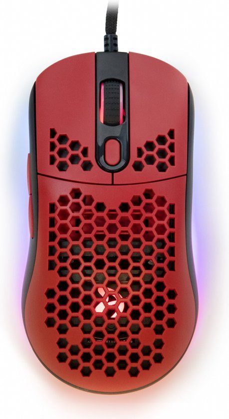 Arozzi Favo - Ultra Light Wired Gaming Mouse - Black/Red