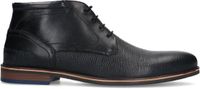 Manfield - Heren - Zwarte leren veterboots - Maat 41