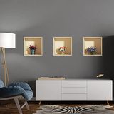 3D-muursticker, zelfklevend, 3D-effect, bukolieke bloemen, muursticker, voor slaapkamer, volwassenen, muursticker, 3D-decoratie voor woonkamer, muursticker, trompe-l-oog, 40 x 120 cm