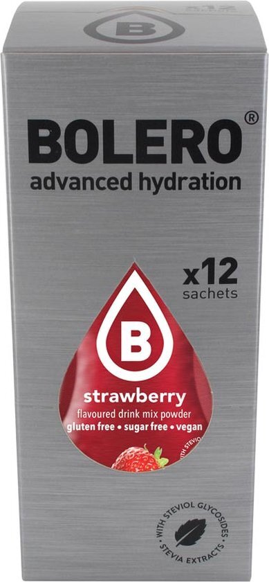 Bolero Suikervrije limonade sticks strawberry - 12 x 3g