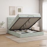 Maison Exclusive Lit Ottoman exclusif avec matelas, couleur gris clair, 140 x 200 cm, revêtement en velours