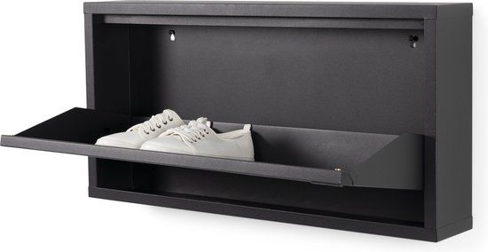 Spinder Design Billy 1 Schoenenkast - Zwart - Metaal - 3 paar schoenen