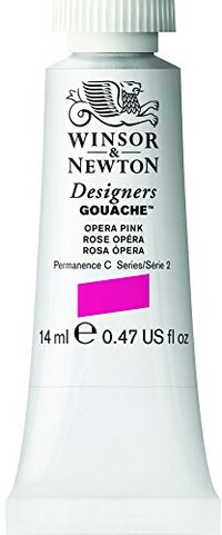 Winsor & Newton 8840539 Designers Gouache, fijnste kunstenaarsverf, hoogwaardige pigmenten, maximale dekking, archiefkwaliteit, 14 ml tube - Opernpink