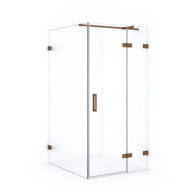 Maxaro Douchecabine Diamond 120x100cm 8mm Helder Veiligheidsglas Koper met Draaideur