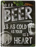 Dodino 30 x 40 cm metalen borden COLD BEER