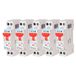 EATON 264744 PLG4-C10/1N - MODULAIRE SPANKER PH/N - Wit - RODE MANETTE - 1P+N / 10 A - CUBE C - Schroefaansluiting - 5 stroomonderbrekers