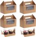 Shenzhen Haorui Industrial Technology Co., Ltd. Boîtes à cupcakes avec fenêtre et poignée - Boîtes à gâteaux en papier kraft