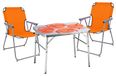 Ensemble complet de 3 meubles de camping pratiques, Aluminium, dimensions : L75 x L55 x H60 cm