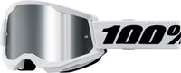 100% Strata 2 Everest Motocross Bril - Wit/Zwart - Spiegel Lens - Unisex