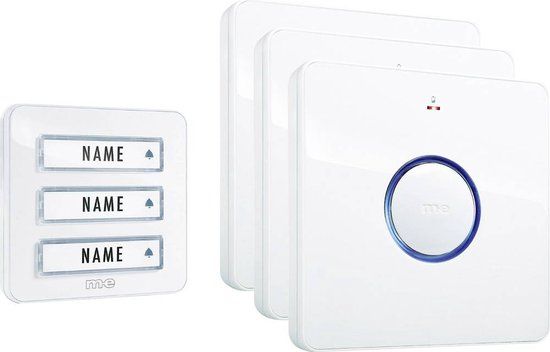 m-e modern-electronics 41097 Complete set voor Draadloze deurbel - Wit