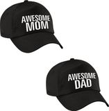 Bellatio Decorations Awesome Mom en Dad petje zwart