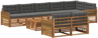 vidaXL Ensemble de salon d'angle 4 places acacia bois naturel et anthracite