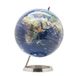 EXERZ 25cm Wereldbol - Roestvrij Stalen Ring Staand - Globe of Earth - Metallic Kleur Marineblauw
