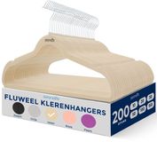 SereneLife Kleerhangers – Fluweel – Antislip – 200 stuks – Ivoor
