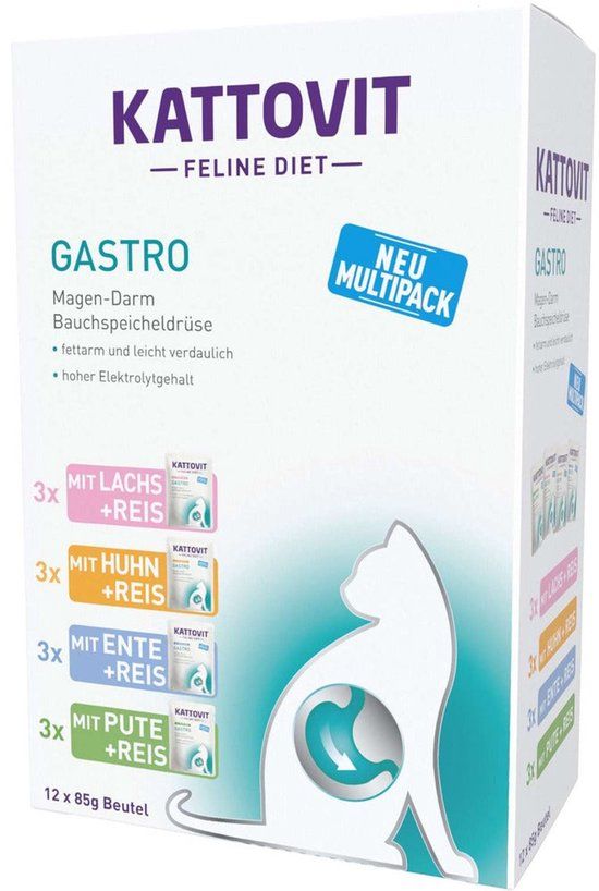 Kattovit Feline Dieet Pouch Gastro Multipack 12x85g