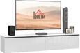 HOMCOM meuble TV - Panneau de particules - 160x35x30cm - Blanc