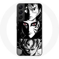Maniacase Case voor Samsung Galaxy S22 Sangoku Naruto Luffy uit een stuk Dragon Ball Z zwart-witte achtergrond anime manga
