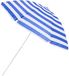Cm Beach Strand / tuin Parasol Santorini - D220 cm - wit/blauw - kantelbaar/opvouwbaar - verstelbaar