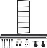 vidaXL Schuifdeur met beslag, 76x205 cm, aluminium en ESG-glas