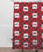 Booster rideau de douche 183x200 cm colorblock polyester rouge noir blanc inclus anneaux lavable