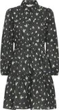 b.young BYXHEKO DRESS Dames Jurk Lange Mouw Katoen BLACK FLORAL Dierenprint Maat 34