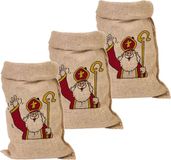 Merkloos / Sans marque Verhaak Bv Jute Sinterklaas cadeau zak groot - Pakket van 6x stuks - 50 x 80 cm - Sint feestartikelen jute kadozakken