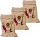 Merkloos / Sans marque Verhaak Bv Jute Sinterklaas cadeau zak groot - Pakket van 6x stuks - 50 x 80 cm - Sint feestartikelen jute kadozakken