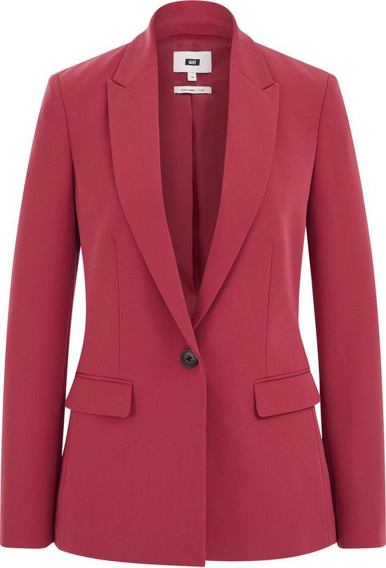 WE Fashion Dames nauwsluitende blazer - Marly - Light red - Polyester/Viscose/Elastaan - Maat 32