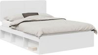 vidaXL Bedframe met hoofdeinde, wit, 140 x 190 cm, massief grenenhout