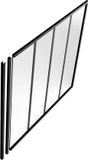 Vente-unique Afsluitlat voor glazen binnenraam in aluminium met poedercoating - H105 cm - Zwart - BAYVIEW