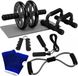 Relaxdays Fitness set - 9-delig - met ab roller - zwart
