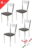 t m c s Tommychairs Elegance - Set van 4 - Eetkamerstoelen - Hout & Chroom