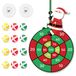 Merkloos Kerstman dartbord voor kinderen - Met 12 kleefballen - Zachte stof - 3 tot 9 jaar
