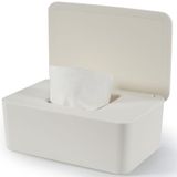 Box voor vochtige doekjes voor baby's, doos voor vochtige doekjes met deksel, doos voor vochtig toiletpapier, witte doos voor vochtige doekjes, dispenser voor vochtige doekjes voor thuis en op kantoor