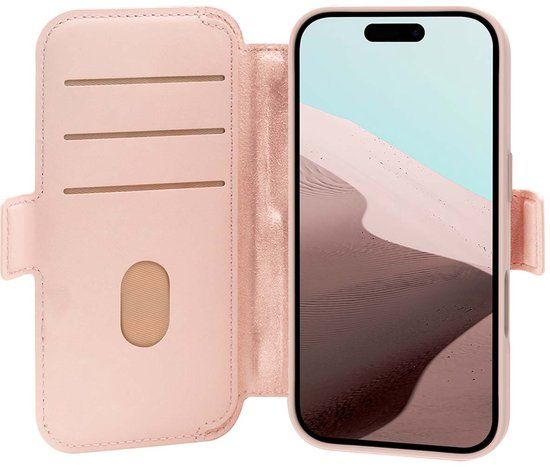 dbramante1928, Hoesje geschikt voor iPhone 17 - Wallet Case met Standaard ICON Materiaal, Roze
