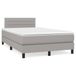 Maison Exclusive - Lit boxspring avec matelas et éclairage LED, gris, 120x190 cm, textile